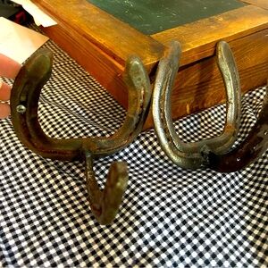 Rustic Metal Horseshoe Hooks